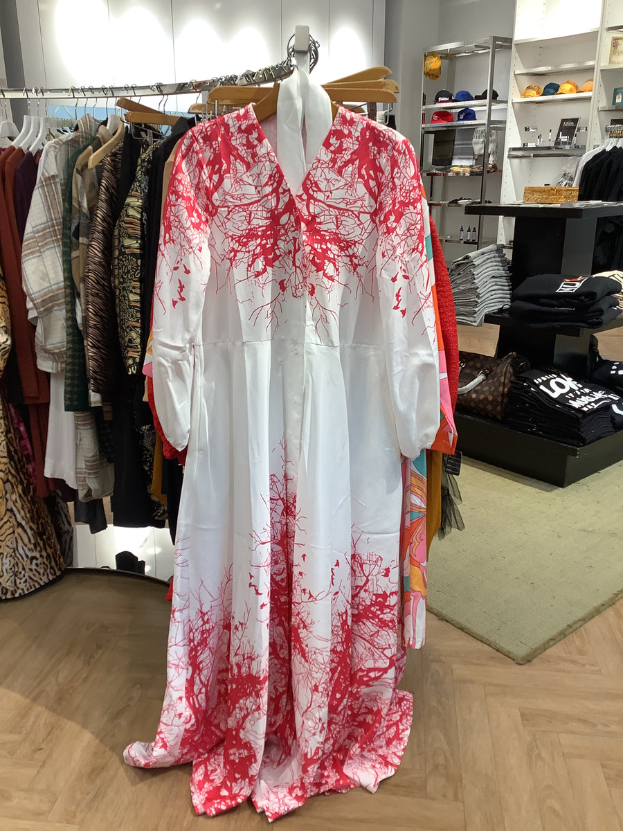 White/Pink Precious Dress w/belt – TheUmmahShop