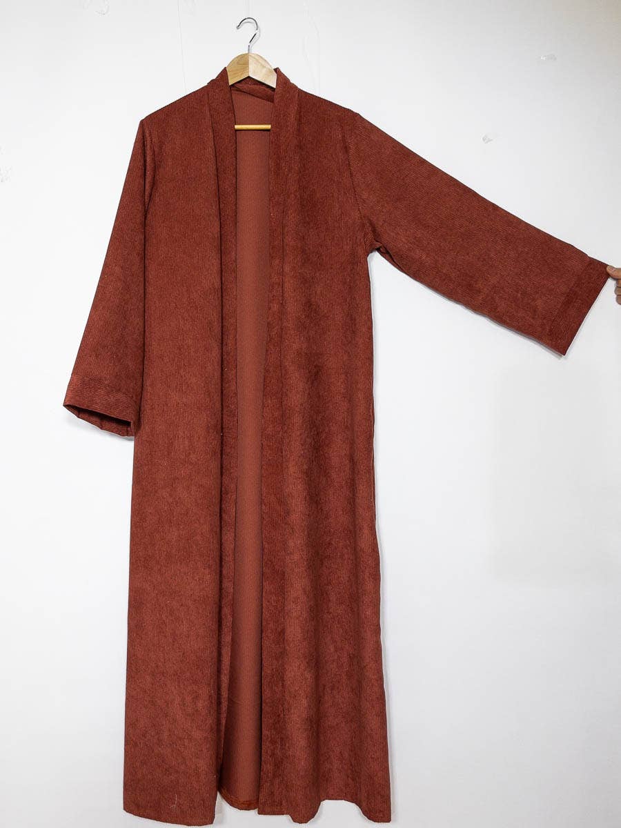 Kimono with wide sleeves for women ref:2391 ribbed: Terracotta