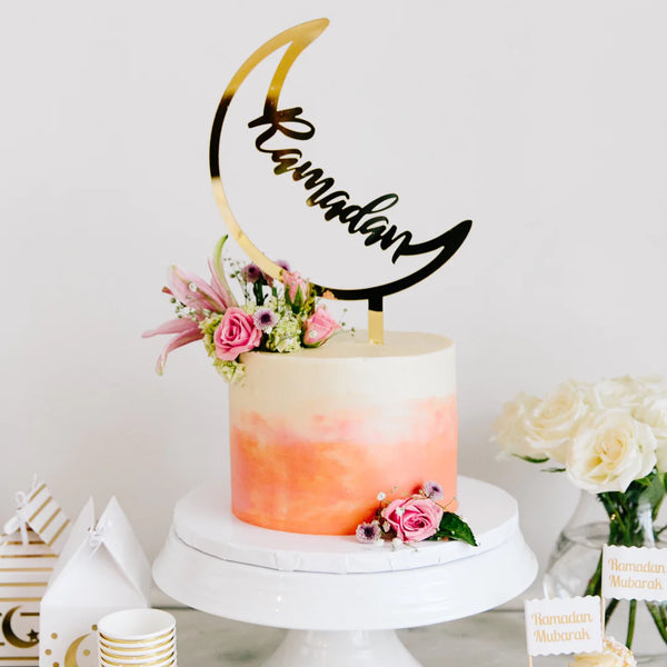 Acrylic ‘Ramadan’ Crescent Cake Topper