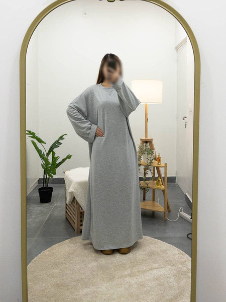 Polycotton dress ref:2502polycotton: Light Grey