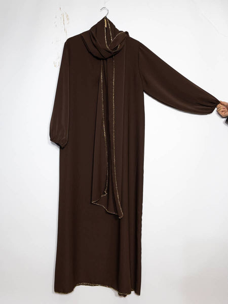 Medina silk abaya for women ref:2338pkdr: Black
