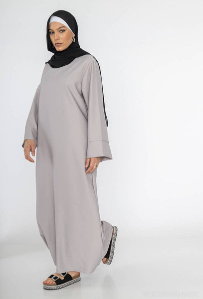 Long wide abaya Ref:2352BC: Taupe