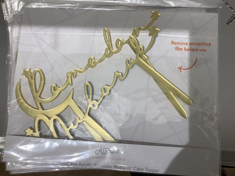 Two-Piece Acrylic ‘Ramadan Mubarak’ Cake Topper