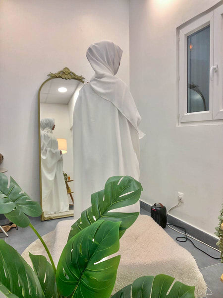 Long loose women's abaya ref:2389pk-B: White