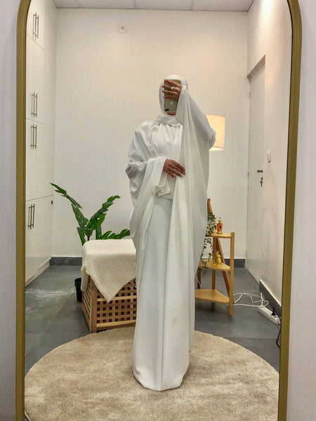 Long loose women's abaya ref:2389pk-B: Fir Green