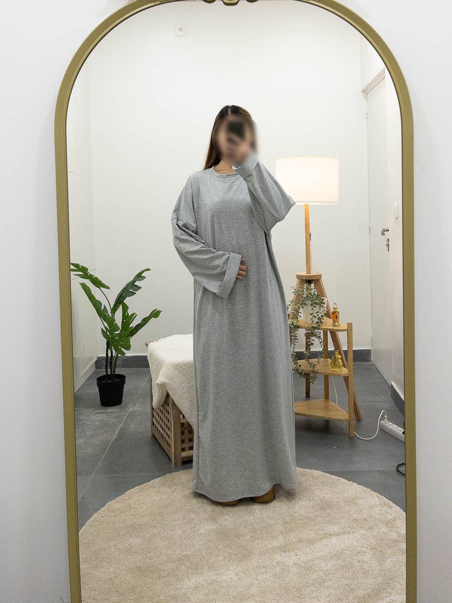 Polycotton dress ref:2502polycotton: Light Grey