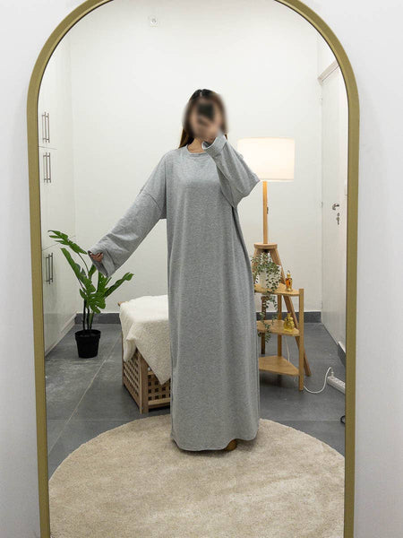 Polycotton dress ref:2502polycotton: Light Grey