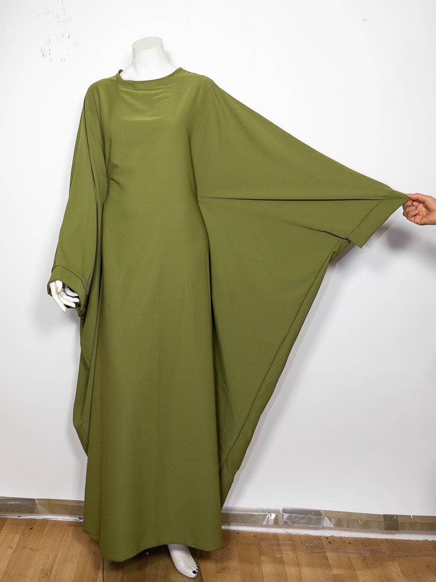 Women's long large abaya ref:2389pk: Olive green