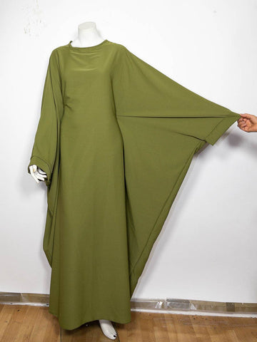 Women's long large abaya ref:2389pk: Olive green