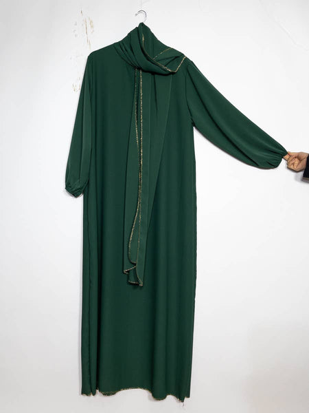 Medina silk abaya for women ref:2338pkdr: Black