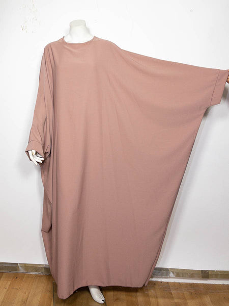 Long loose women's abaya ref:2389pk-B: Taupe