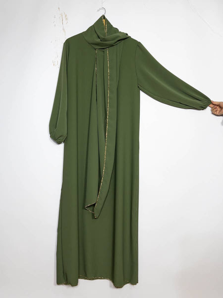 Medina silk abaya for women ref:2338pkdr: Beige