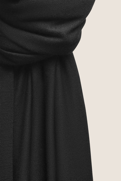 Premium Jersey Hijab - Jet Black: Rectangle 65" x 27" / Jet Black / Jersey