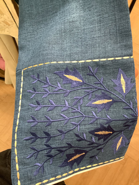 Sidraa 3 Piece Abaya with leave print sleeve