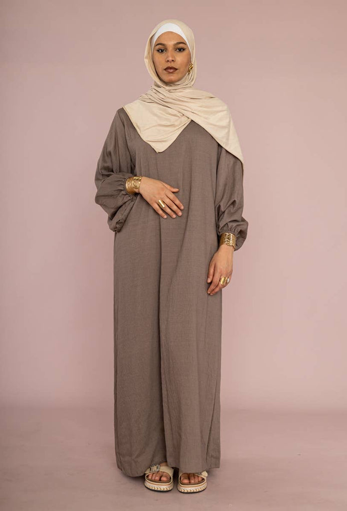abaya dress silk Muslim Women's Soft Stretch Two Piece Open Abaya & Dress Set