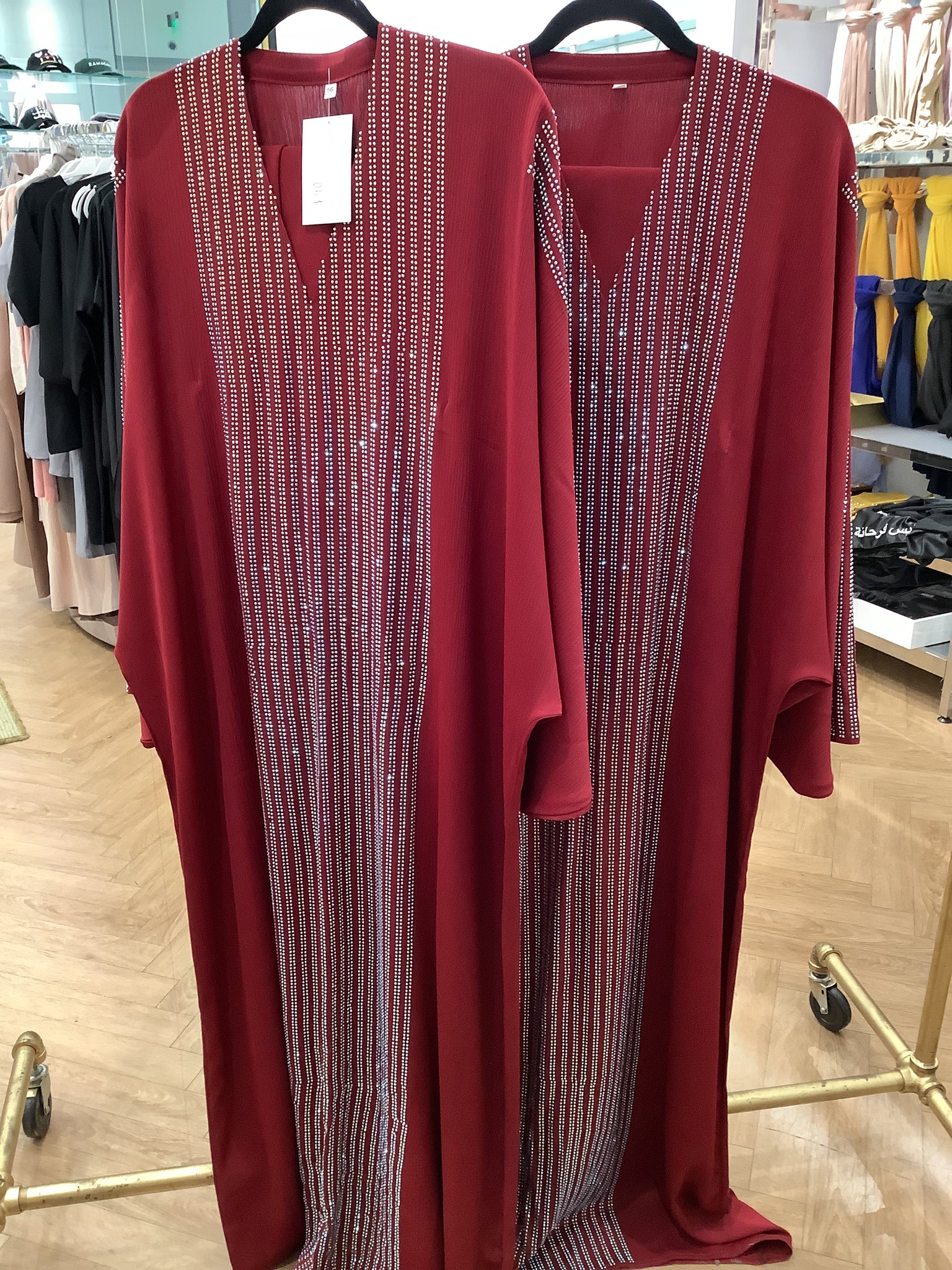 Beaded embroidered Abaya/ scarf