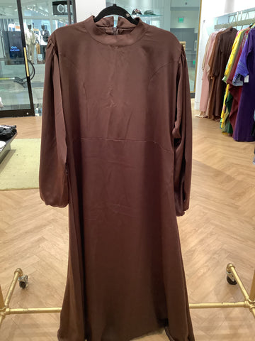 Brown Satin Abaya dress