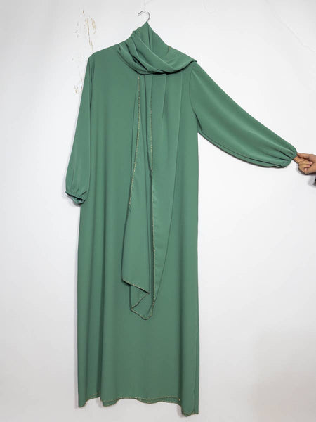 Medina silk abaya for women ref:2338pkdr: Beige