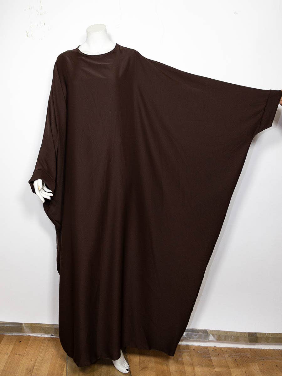 Long loose women's abaya ref:2389pk-B: Brown