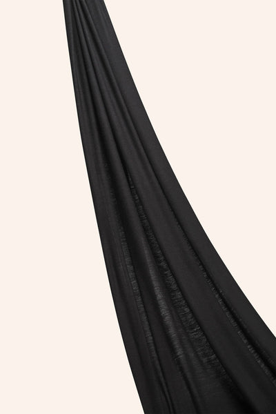 Premium Jersey Hijab - Jet Black: Rectangle 65" x 27" / Jet Black / Jersey