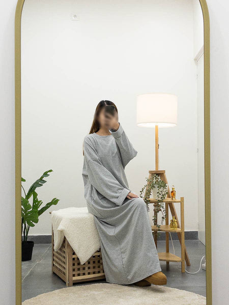 Polycotton dress ref:2502polycotton: Light Grey