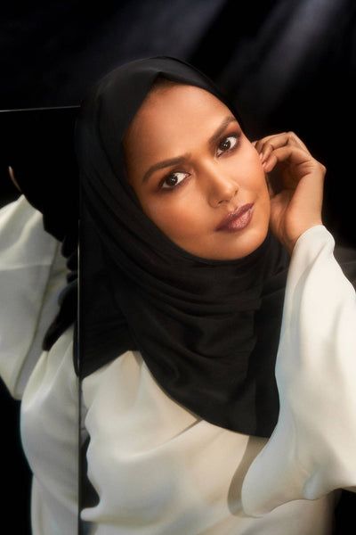 Perfect Satin Hijab - Black: Rectangle 72" x 27" / Black / Satin
