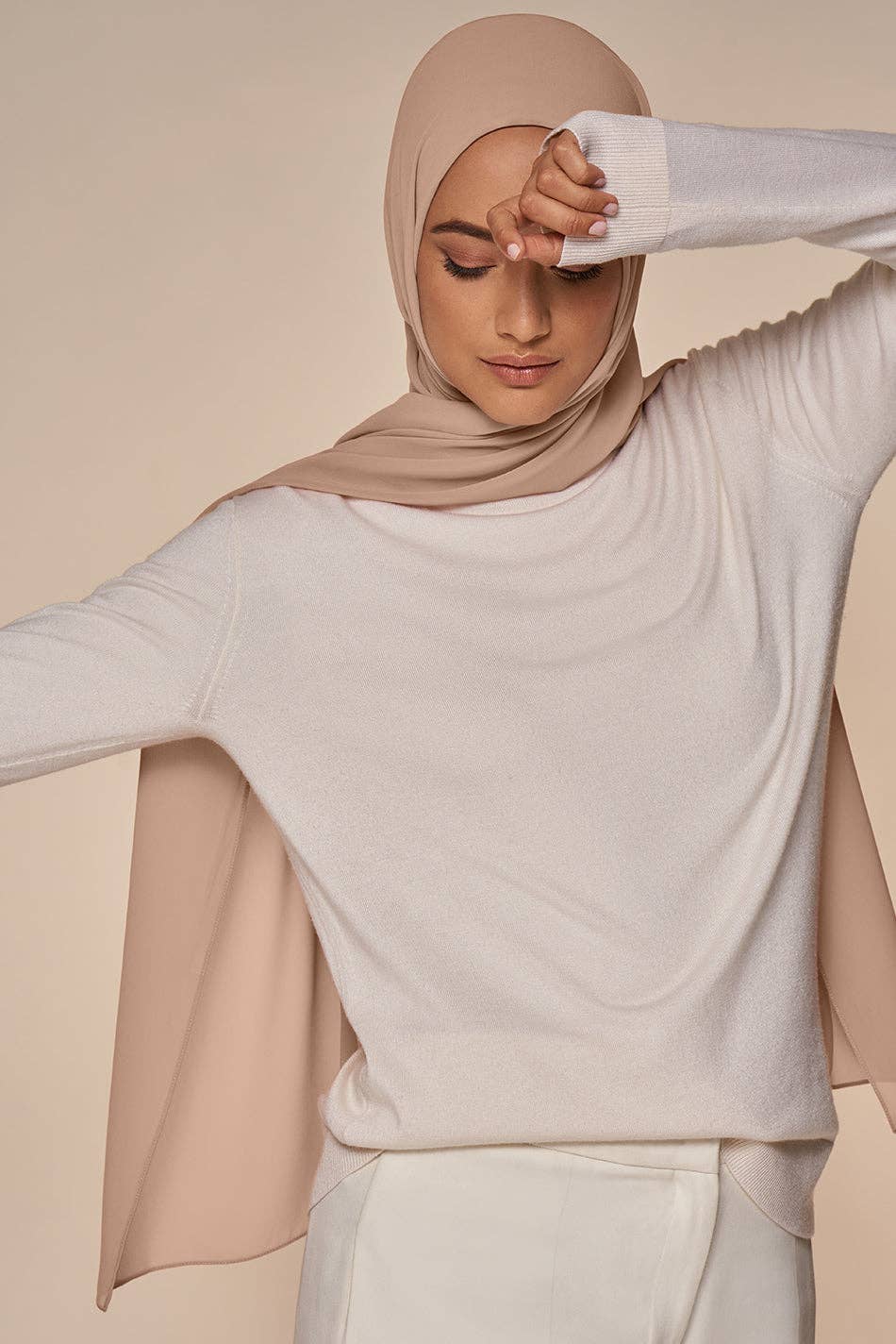 Everyday Chiffon Hijab - Blush: Square 40" x 40" / Blush / Chiffon