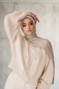 Premium Jersey Hijab - Light Mink: Rectangle 65" x 27" / Light Mink / Jersey