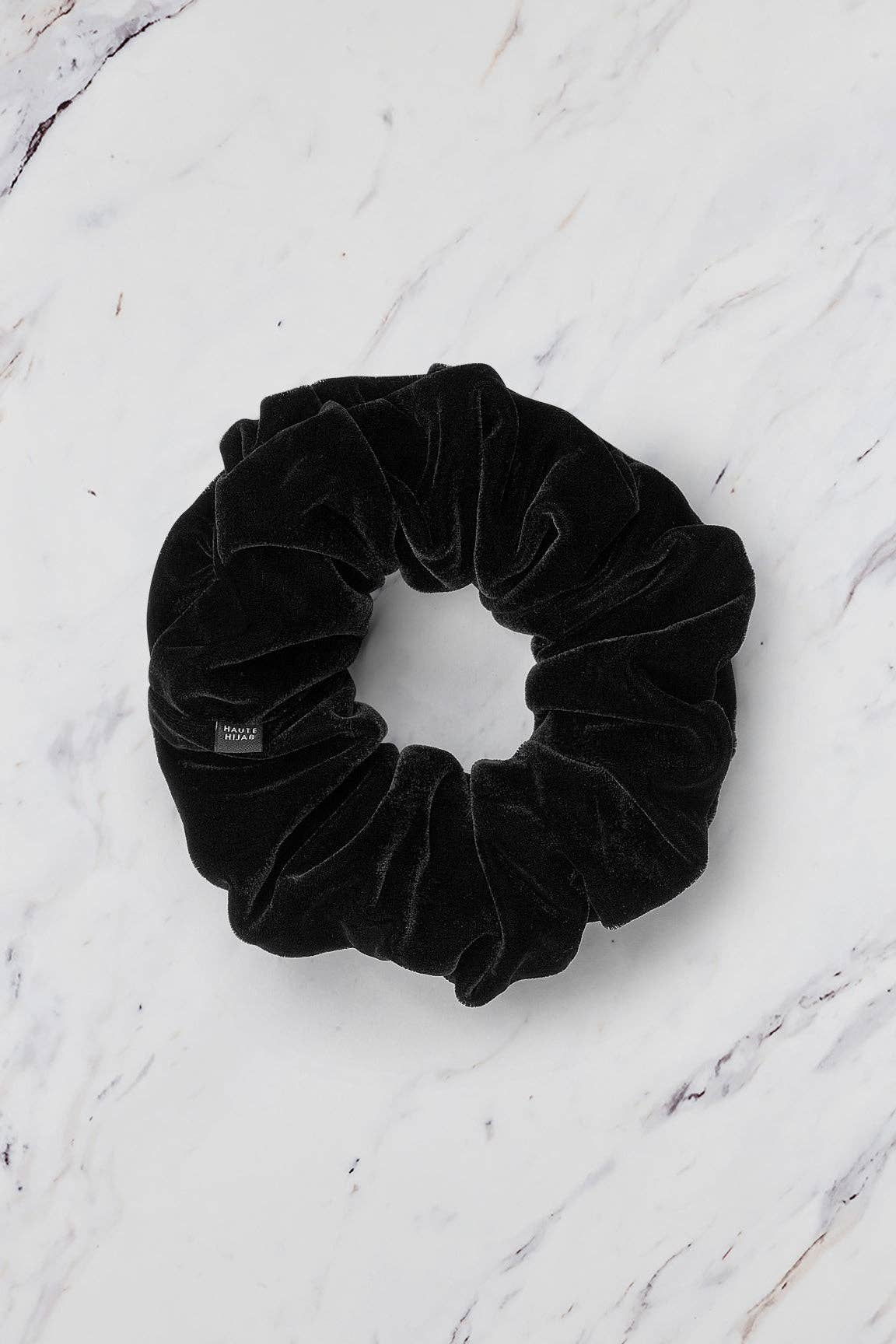 Large Velvet Shaping Scrunchie – Black: Large 8.5" / Black / Velvet