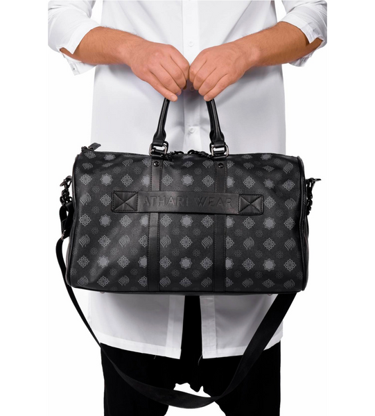 Athari Wear Unisex Leather Monogram Duffle Bag
