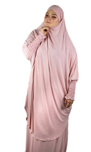 Two-Piece Prayer Jilbab Set - Bubblegum Pink